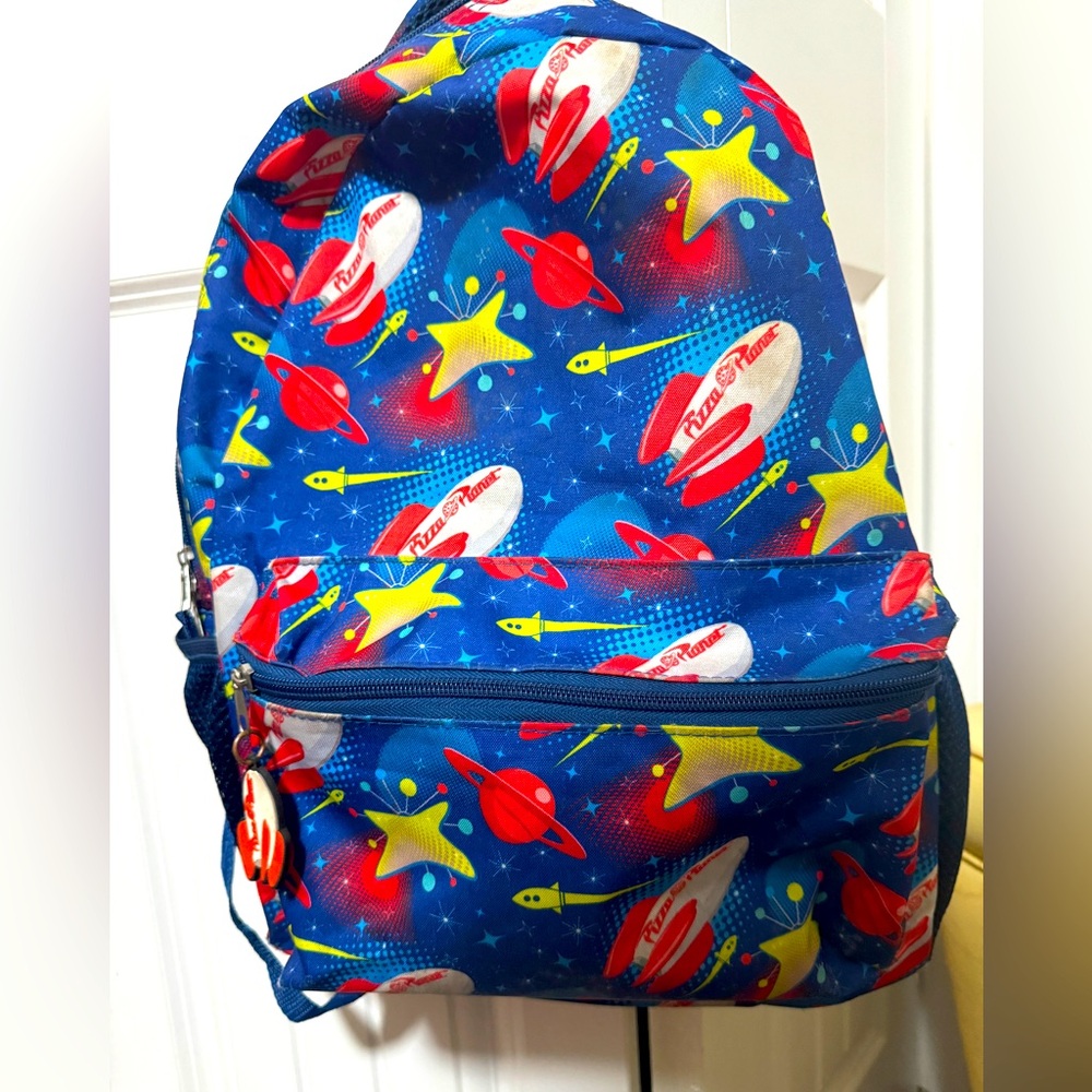 Kids Pizza Planet (toy story) backpack.